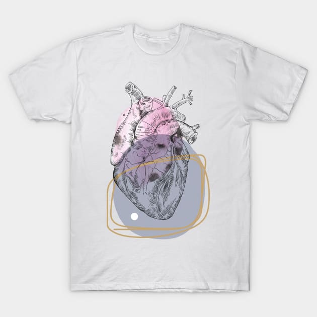 Anatomical heart, engraving drawing. T-Shirt by Olga Berlet